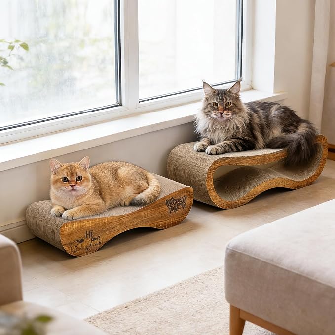 Cat Scratcher, 2 in 1 Cardboard Cat Scratchers for Indoor Cats Scratch Pad | Pet Cat Supplies for Scraching & Napping & Hiding, as Scratching Post Couch Lounger Bed Furniture Protector, XLarge 34.2 Inch