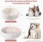 Karibiber Marble Dog Bowl, 6lbs Weighted Dog Food Bowl, Non-Slip Large Heavy Water Bowls, Cute Pink Stone Food and Water Dish for Large Dogs, Natural Marble, Easy to Clean, Holds 6 Cups