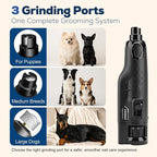Dog Nail Grinder for Large Dogs, Quiet 6-Speed with LED Light | Low-vibration, powerful grinding, rechargeable design, and dust guard for cleaner, more comfortable at-home nail care
