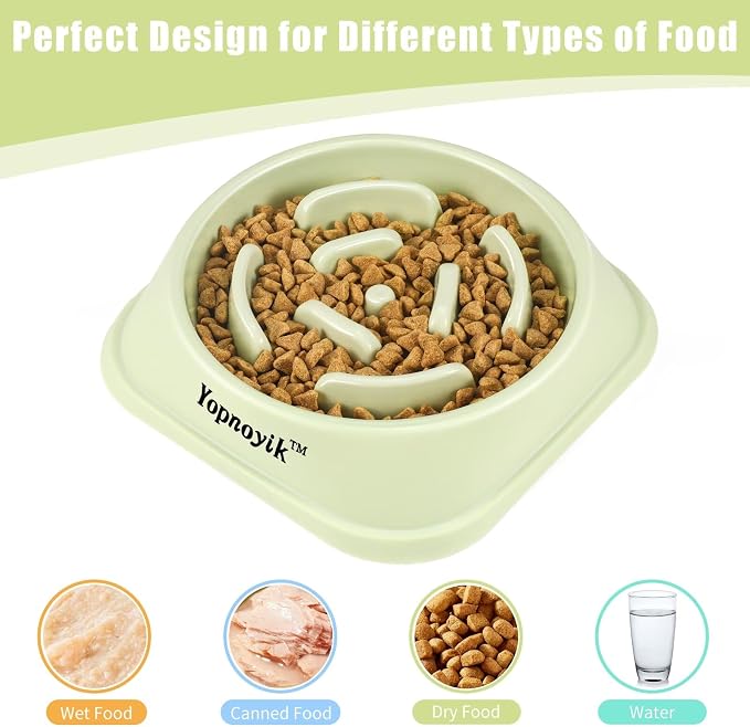 Slow Feeder Dog Bowls for Large Dogs | Non-Slip Base, Anti-Choking Design, Reduces Bloating & Overeating, Easy to Clean, 4 Cups