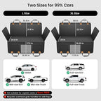 REEVAA Dog Truck Seat Cover for Back Seat, Hard Bottom, XL, Black+Orange | 450 lbs Extender, 45% More Space for 2-4 Large Dogs, Waterproof, Zippered Mesh Window, Fits Crew Cab Trucks & Large SUVs