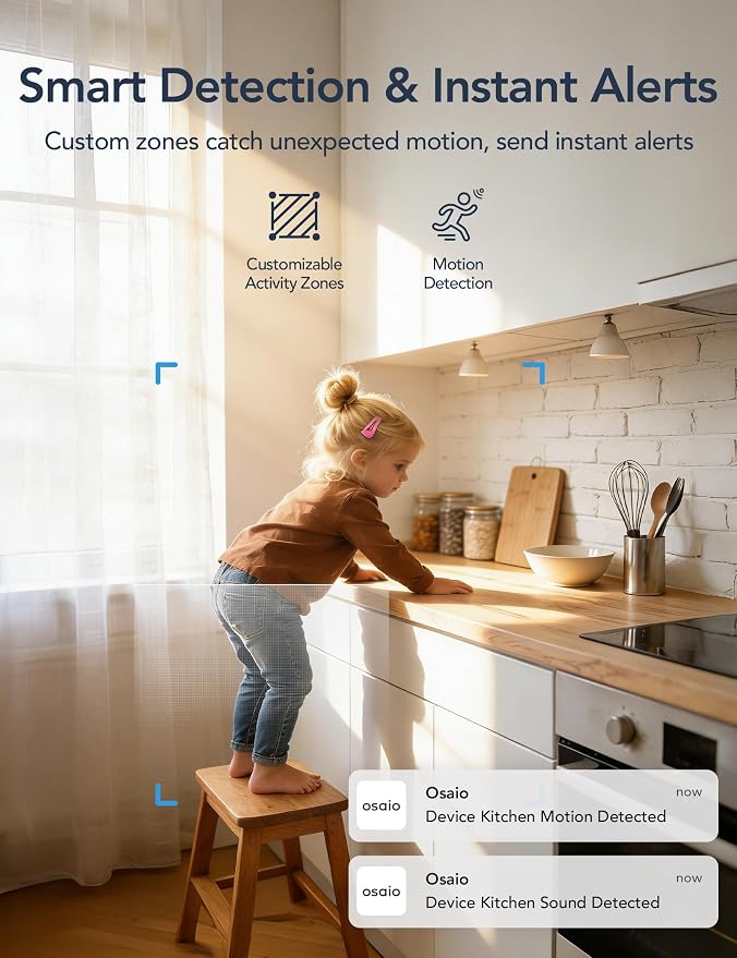 GNCC 2K Cameras for Home Security,360°Pan/Tilt Indoor Camera with APP,2Pack | Motion Track Smart Detection &Alerts, 2-Way Audio, SD Card Storage &Cloud, 2.4/5GHz WiFi,Security Camera for Pet/Elderly/Baby