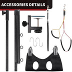 Dog Grooming Table Arm with Hammock - Adjustable Height, Pet Grooming Hammock, No Sit Haunch Holders, Loop Noose Heavy-Duty Clamp (Black)