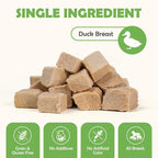 Freeze-Dried Duck Treats for Dogs and Cats, 5.3 oz | Single Ingredient, High Protein Recipe, Grain-Free Snack, Food Topper Use, Training Treats