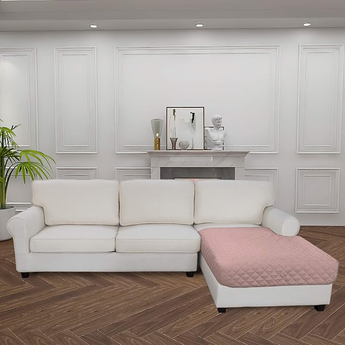 Easy-Going Sectional Couch Covers for Dogs L Shape Sofa Cover Reversible Sofa Slipcover Chaise Lounge Cover Furniture Protector Cover for Pets Dog Cat (42 x 52 inches, Pink/Pink) | Soft Sofa Slipcover For Dogs, Fits Left/Right Chaise Lounge Protector, ...