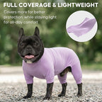 KYEESE UV Protection Dog Shirt, UPF 50+ Cooling Summer Jumpsuit for Medium Large Dogs, Breathable Reflective Shedding Control Dog Sun Shirts, Quick-Dry Dogs Onesie Pet Clothes, Purple, 2XL