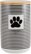 Bone Dry Paw & Patch Ceramic Pet Collection, Treat Canister, 4x6.5, Black,Treat Canister, 4x6.5,5742