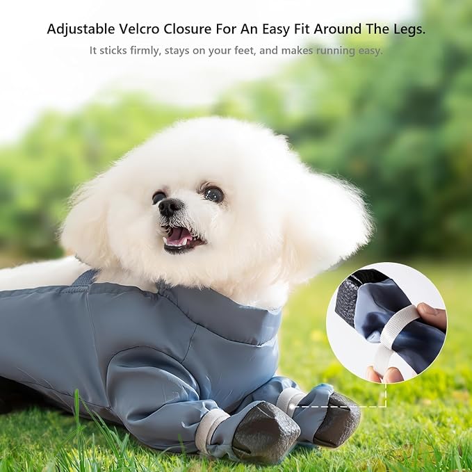 Dog Rain Boots, Waterproof Dog Rain Shoes for All Weather, Anti Dirt Pants with Shoes, Adjustable Suspender Pants for Outdoor Walking & Paw Protectors（XL）