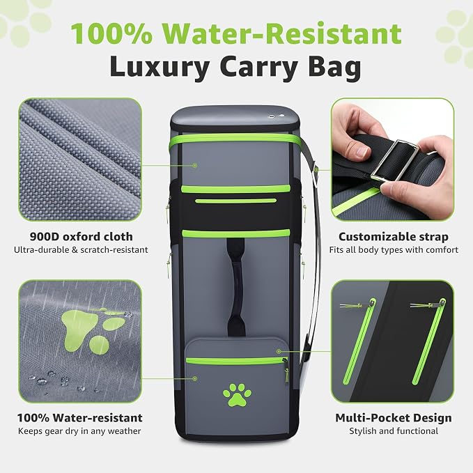 Loobani Foldable Dog Playpen Indoor/Outdoor,1 Min Setup, 43.3"x43.3"x27.1" | 690D Oxford Fabric & Reinforced Steel/Iron Frame, Portable Puppy Playpen With Rugged Carry Bag For Home &Travel
