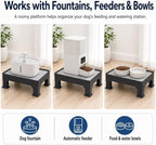 Raised Dog Fountain Stand with Absorbent Diatomite Mat, Adjustable 3.5" & 6" Dog Water Bowl Stand, Helps Keep Floors Dry, Elevated Pet Fountain Base for Dog Fountains, Feeders & Bowls(Stand Only)