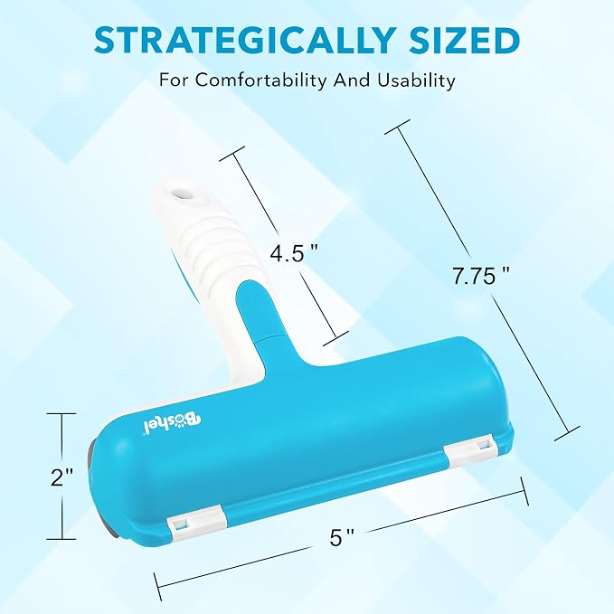 Pet Hair Remover for Laundry - Lint Roller for Pet Hair - Dog Hair Remover with Hair Base - Pet Fur Remover with Comfy Rubber Handle - Easy Clean Pet Hair Remover Roller for Couch