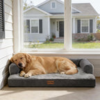 Orthopedic Dog Bed for Extra Large Dogs, Dark Grey, 53x42in | Orthopedic Foam Relieves Joint Pressure, Bolsters Supports Head And Neck, Washable Cover, Non-Slip Bottom