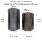 miwoowim 2PCS 6.1" Extended Cat Self Groomer, Wall Corner Massage Brush | Durable, Scratcher & Massage comb for long/short hair. Mounts on walls or furniture corners. Removes loose fur