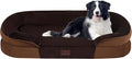 Dwanton Orthopedic Dog Bed for Large Dogs with Gel Memory Foam, Waterproof Dog Sofa, Washable Pet Bed with Four Sided Bolster Cushion, Removable Cover & Non-Slip Bottom, 38", Brown