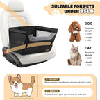 BONTHEE Elevated Dog Car Booster Seat for Dogs & Cats up to 35LB, 6-Inch Memory Foam Pet Booster Seat, Side Breathable Mesh,Portable Travel-Safe Bed for Cars,Elevated Car Seat for Small Medium Dogs