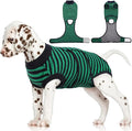 FUAMEY Dog Surgery Recovery Suit, Surgical Suit for Dogs Onesie for Surgery | Cone Alternative after Surgery, Abdominal Wound Protector, Onesie for Dogs after Surgery Spay Neuter, Green Black Stripes XS