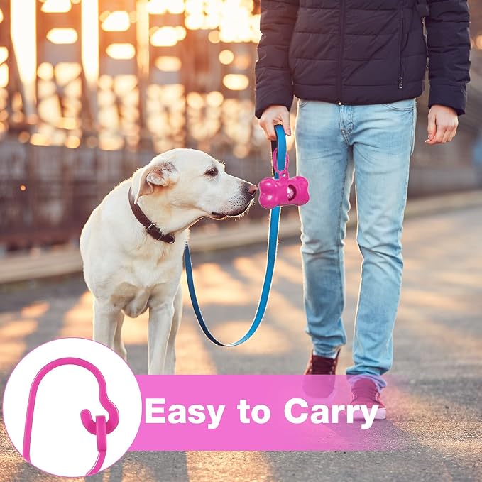 Teling 3000 Count Dog Poop Bags Pet Waste Bags for Poop with 3 Dispensers for Home, Outdoor, Puppy Walking, and Travel, 12 x 8.6 Inch(Hot Pink)