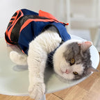 Cinf Cat Nail Clipping Cleaning Grooming Restraint Bag (Free Muzzle) Set No Scratching Biting for Bathing Nail Trimming Injecting Examining(Navy Blue,L)