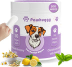 100 Finger Wipes - Pet Dental Wipes for Dogs & Cats - Dog Teeth Cleaning Powder & Toothpaste Alternative - Dog & Cat Teeth Cleaning Wipes - Freshen Breath & Reduce Plaque | Pet toothbrush alternative; textured finger wipes for teeth and gums; green tea...