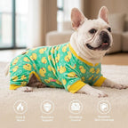 KYEESE Dog Pajamas Stretchy Pet Jammies Coat Comfy Pet Onesie Costume Velvet Dog Pajamas Small Sized Dogs Soft Dogs Clothes Pjs with Yellow Ducks Pattern, Large