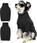IECOii Turtleneck Dog Sweater, Thermal Knitted Sweater for Small Medium Dogs Girl Boy, Stretchy Fit Warm Pullover Pet Sweaters for Cold Weather Indoor & Outdoor Knitwear, Poodle, Dachshund (Grey,M)