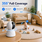 3MP Indoor Security Camera for Baby Monitor,5G/2.4G, 2Pack | Home Camera for Baby/Dog, Pan/Tilt, Smart Motion Tracking, 3X Zoom, Color Night Vision, Two-Way Talk, SD/Cloud
