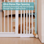 No Pawblems 55.1" Extra Tall Pet Gate, 29.9"-44.4" Wide Cat/Dog Gate, White | No Drilling Pressure Mounted, 1.37" Narrow Bar Spacing, Auto Close Tall Cat Gate for Doorway Hallway, One-Hand Operation