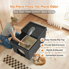 Zerbuger Cat Litter Box Enclosure Furniture for Odor Control,Hidden Cabinet | Cat Litter Box Furniture Ottoman With Flip-Up Lid,Cats Litter Box Bench With Storage Space, Dog Proof (Grey, Large)