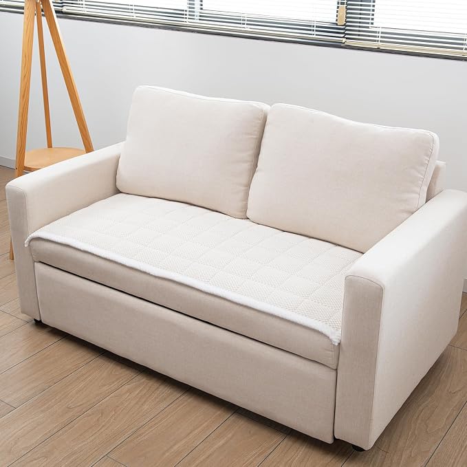 Pet Couch Covers,Couch Cover for Dogs Washable,Anti Slip Dog Sofa Covers Couch Protector Sofa Mat,Seat Cover,Dog Mat,Pet Pad for Furniture 1 Piece (White, 21''x63''/Rectangular)