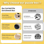 Cat Nail Care Enrichment Box, Interactive Cat Activity Box with 4 Bell Balls, 2 Catnip Balls & 1 Feather Wands, Natural Claw Care & Boredom Relief for Indoor Cats