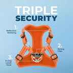 Voyager Step-in Flex Adjustable Dog Harness - Orange, X-Small | 13 - 16" in Chest, Fully Adjustable, Reflective Bands, All Weather Breathable Air Mesh, Lightweight, Fast Drying