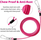jenico Dog Tie Out Cable: 25ft Dog Lead for Yard - Heavy Duty Chain Leash Outside for Small Large Dogs Up to 500 lbs - Outdoor Dog Runner Tether