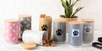 Bone Dry Paw & Patch Ceramic Pet Collection, Treat Canister, 4x6.5, Gray