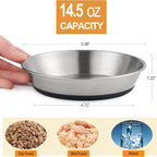 WROSWT Stainless Steel Cat Bowls,Whisker Friendly Shallow Cat Dishes for Food and Water,Non-Slip Silicone Bottom,Heavy Duty,Replacement Kitten Metal Plate for Elevated Stands,3 Pack