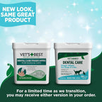Vet's Best Dental Care Finger Wipes (2 Pack) for Dogs & Cats - 50ct | Reduces Plaque & Freshens Breath - Teeth Cleaning Finger Wipes