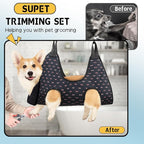 Supet Dog Grooming Hammock for Nail Trimming, Pet Grooming Hanging Harness | Restraint Dog Leashes Sling, Stress-Free Animal Holder Set for Clipping Nails, Ear & Eye Cleaning, Medicine(Black Currant, M)