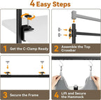 H Shape Dog Grooming Arm for Table, L Size Hammock, 42" H, 31-43" W | Heavy Duty, Adjustable Grooming Stand, Clamp Fits up to 2.76", with Hammock & 2 Nooses for Home Grooming & Nail Trimming