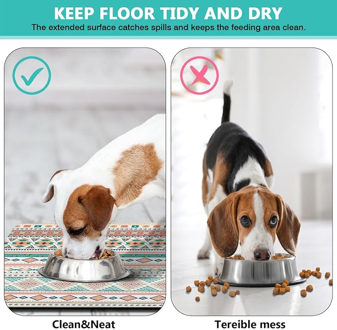 Pet Feeding Mat for Floors Waterproof Dog Mat for Food and Water Absorbent Quick Dry Non Slip mat for Cat Bowls