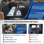 Btefd XL Hard Bottom Dog Seat Cover for Dogs for Full-Size Crew Cab Trucks | Back Seat Pet Hammock for F150, RAM1500, Sierra, Tundra, Silverado, Titan, Holds 420lbs, 45% Extender Space, Waterproof