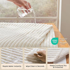 Waterproof Calming Dog Blanket for Large Dogs, Noiseless Soft Plush Pet Blanket for Bed, 500GSM Thick Faux Fur Pet Throw, Cozy Couch Furniture Protection Washable, Cream, 60x80IN