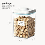 Dog Cat Pop Food Storage Container Airtight Pet Treat Container 2.8qt*2 | Stackable Pet Storage Bin Pop Lid Plastic Container for Kibble & Treats BPA-Free One-Touch Opening for Kitchen Organizer