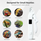 Bearded Dragon Nail Clipper & Grinder 2-in-1 - Rechargeable Electric Lizard Nail File Trimmer with Safety LED Light, Quiet Low-Speed for Lizard, Crested Gecko, Turtle, Chameleon