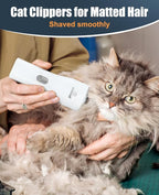oneisall Pet Clippers for Cat Matted Hair, Quiet Pet Shaver for Cats | Waterproof Cordless Cat Clippers for Matted Long Hair with Storage Bag,Lightweight and Easy to Use for Cat, Pet, Small Dog