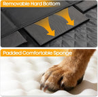 PETICON Large Dog Car Seat, Back Seat Extender for Dogs with Hard Bottom | Waterproof Medium Carseat for Dogs with 3 Mesh Windows, Pet Seat Cover for Cars, Trucks and SUVs