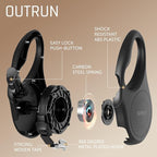 OUTRUN Retractable Dog Leash 26 FT Walking Leash up to 110 lb, Strong Nylon Tape No Tangle, Heavy Duty One-Handed Brake Lock, Black