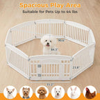 NEWBULIG Dog Playpen 6-Panel, 24IN Puppy Playpen, Stable Dog Play Pen Indoors Outdoor with Secure Locking Door, Plastic Pet Fence for Small & Medium Dogs