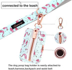 ARING PET Dog Waste Bag Dispenser, Cotton Doggy Poop Bags Holders Attach to Any Leashes, Portable Washable Plaid Pet Waste Pouch Dispenser with Metal Zipper