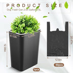 Jingmore Dog Poop Trash Can Outside 2.64 Gal/10 L Plant Styled Dog Waste Trash Can with Lid 50 Waste Bags Outdoor Indoor Poop Container Slim Garbage Bin for Yard Garden Pet (Black)