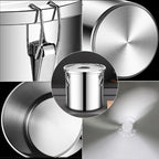 stainless steel food storage containers with lids lock clips airtight container large airtight for rice flour sugar grain coffee bean storage containers Kitchen jar (1.59gal/6L)
