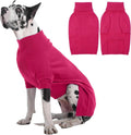 IECOii Great Dane Sweater,5XL Extra Large Sweater for Giant Breed Dogs in Winter,Turtleneck Cold Weather Knit Clothes,Machine Washable,Elastic Pullover for Saint Bernard,Mastiff (Rose red,XXXXXL)